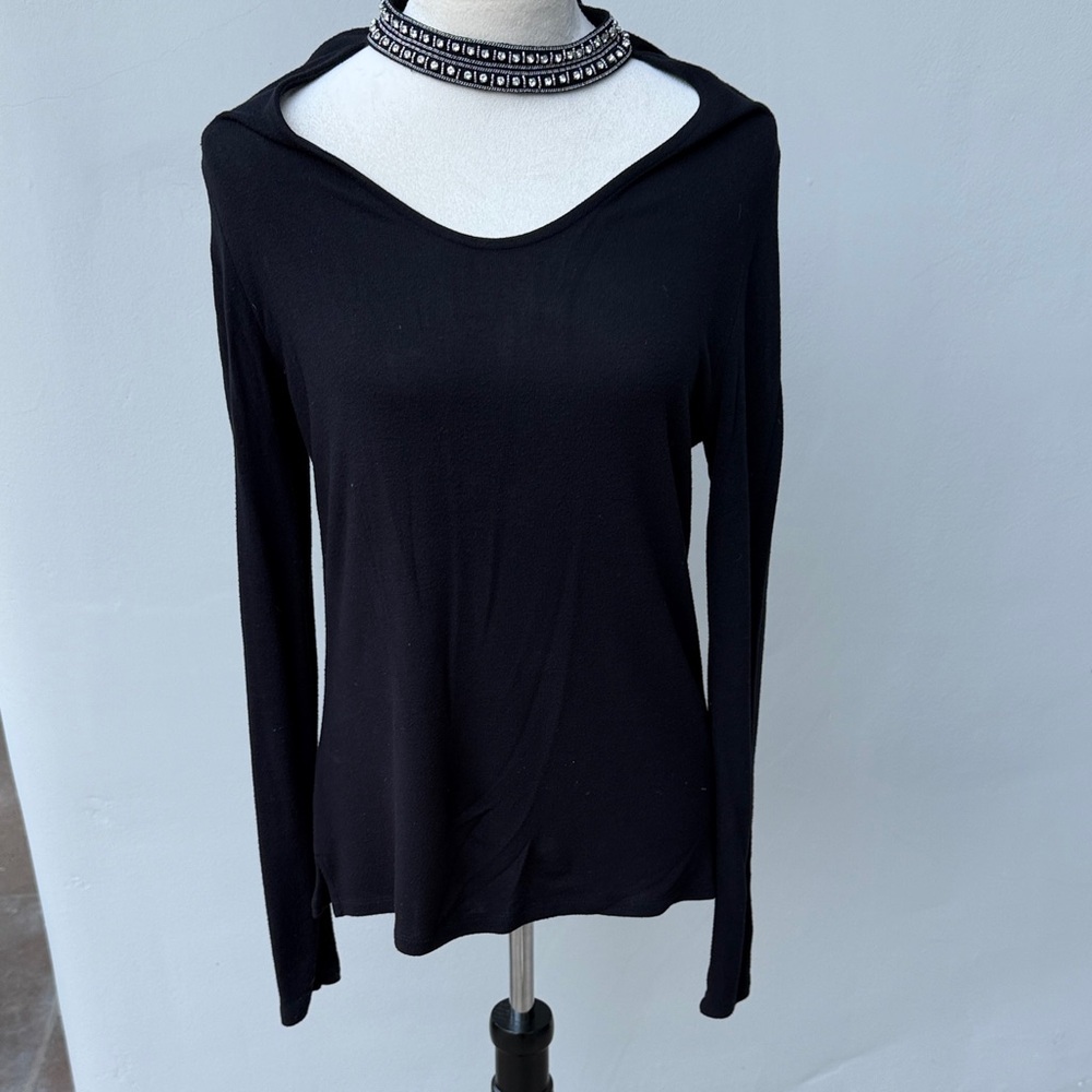 GENERATION LOVE Black Long Sleeve Embellished Rhinestone Jewel Sweater/Top XS S